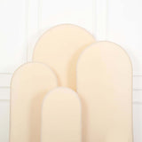 Set of 4 | Matte Beige Spandex Fitted Wedding Arch Covers