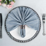 5 Pack | Dusty Blue Accordion Crinkle Taffeta Dinner Napkins | 20x20Inch