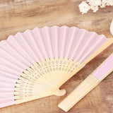 5 Pack Blush Asian Silk Folding Fans Party Favors, Oriental Folding Fan Favors