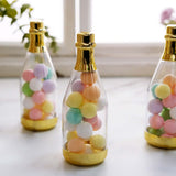 12 Pack | Mini Champagne Bottle Party Favor Candy Treat Gift Container - Metallic Gold 6Inch