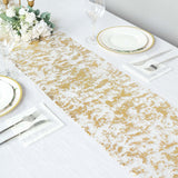 108inch Sparkly Metallic Gold Foil Thin Mesh Polyester Table Runner - 25GSM