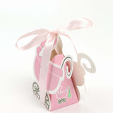 25 Pack | Pink Baby Paper Stroller Party Favor Gift Boxes, Cardstock Carriage