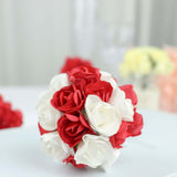 144 Pack | Red Paper Mini Craft Roses, DIY Craft Flowers With Wired Stem