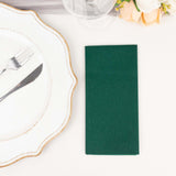 20 Pack | Hunter Emerald Green Soft Linen-Feel Airlaid Paper Dinner Napkins