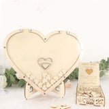 13inch Wooden Heart Drop Top Frame Wedding Guest Book Alternative, Rustic Sign Display Stand