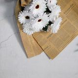 4 Bushes | White Artificial Silk Gerbera Daisy Flower Bouquets, 28 Daisies