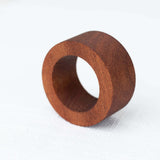 4 Pack | 1.75inch Cinnamon Brown Hardwood Farmhouse Napkin Rings, Napkin Holder Wood Slices
