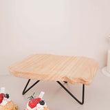 12inch Square Natural Wood Slice Cake Cupcake Stand, Cheese Board Serving Tray