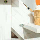 21inch Rustic Whitewashed 4-Tier Wooden Ladder Shelf Cupcake Stand