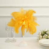 15inch LED Gold Ostrich Feather Table Lamp Wedding Centerpiece