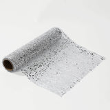 Metallic Silver Sequin Mesh Polyester Table Runner - 11x108inch