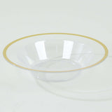 20 Pack Clear Disposable Salad Soup Bowls with Gold Rim, 12oz Round Plastic Dessert Serving