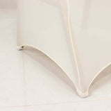 Ivory Spandex Banquet Chair Cover with Silver Rhinestone Buckled Sash Band, Stretched Fitted Slip On