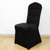 Black Rouge Stretch Spandex Fitted Banquet Slip On Chair Cover