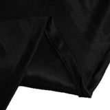 120 Black Seamless Lamour Satin Round Tablecloth for 5 Foot Table With Floor-Length Drop