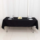 60"x102" Black Rectangle 100% Cotton Linen Tablecloth