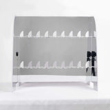 25" Silver Mirror Finish 18 Champagne Glass Display Stand, 2-Tier Table Top Cocktail Rack