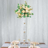 32inch Gold / Clear Acrylic Crystal Flower Bowl Pedestal Stand