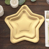 25 Pack Matte Gold Star Shaped Eco Friendly Salad Plates, 7inch Dessert Appetizer Paper Plates