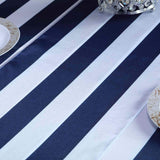 12" x 108" | Navy & White | Stripe Satin Table Runners