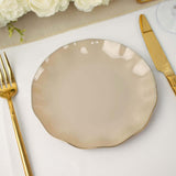 10 Pack | 6inch Taupe Round Plastic Dessert Plates, Disposable Tableware