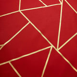 5 Pack | Modern Red & Geometric Gold Cloth Dinner Napkins | 20x20Inch#whtbkgd