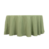 120" Sage Green Seamless Premium Polyester Round Tablecloth - 220GSM for 5 Foot Table