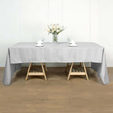 60"x102" Silver Polyester Rectangular Tablecloth