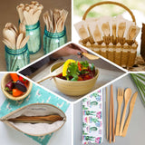 25 Pack | 7inches Eco Friendly Bamboo Disposable Picnic Spoons, Cutlery