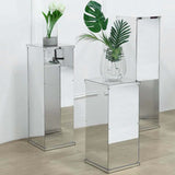 Silver Mirror Box, Pedestal Risers, Acrylic Box