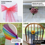 Organza chair sashes for wedding decor, multiple colors and styles
