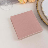 Dusty Rose Soft 2-Ply Disposable Cocktail Napkins, Paper Beverage Napkins - 18GSM