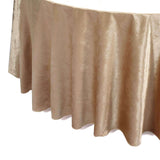 120inch Champagne Seamless Premium Velvet Round Tablecloth, Reusable Linen