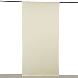 Ivory 4-Way Stretch Spandex Photography Backdrop Curtain with Rod Pockets, Drapery Panel