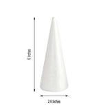 24 Pack | 6inch White Styrofoam Cone, Foam Cone For DIY Crafts