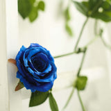 6ft | Royal Blue Real Touch Artificial Rose & Leaf Flower Garland Vine