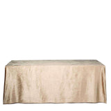 90inch x156inch Champagne Seamless Premium Velvet Rectangle Tablecloth, Reusable Linen