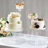 4-Tier Acrylic Round Cake Stand Set Clear - Chic Sturdy Cupcake Holder Dessert Display Pedestal inAssorted Sizes for Wedding Buffet & Catering Displays