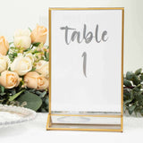 6 Pack | 5inch x 9inch Gold Frame Acrylic Freestanding Table Number Holders