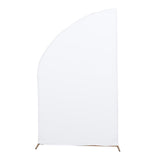 8ft White Spandex Fitted Wedding Arch Cover For Half Moon Top Chiara Backdrop Stand