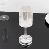 10inch LED Crystal Cylinder Color Changing Rechargeable Table Lamp, Cordless RGB Touch Control