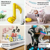 6 Pack | Shiny Silver Single & Double Music Note Mylar Foil Balloons