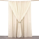 10ft Beige Dual Layered Sheer Chiffon Polyester Backdrop Curtain With Rod Pockets