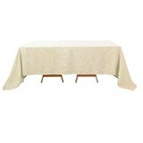 90inch x 132inch Beige Rectangular Tablecloth, Linen Table Cloth With Slubby Textured, Wrinkle Resistant