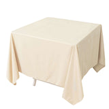 70" Beige Premium Scuba Wrinkle Free Square Tablecloth, Scuba Polyester Tablecloth