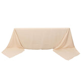 90x156inch Beige Seamless Premium Polyester Rectangular Tablecloth - 220GSM