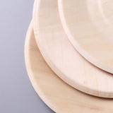 25 Pack | 9inches Eco Friendly Natural Birchwood Wooden Round Dinner Plates