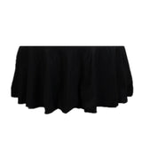 Black Seamless Polyester Round Tablecloth 120inch Inherently Flame Retardant Table Cover