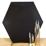 8ftx7ft Black 2-Sided Spandex Fit Hexagon Wedding Arch Backdrop Cover