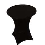 Black Highboy Spandex Cocktail Table Cover, Fitted Stretch Tablecloth